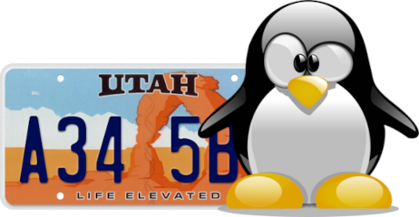 Linux Tux with the Utah State Flag